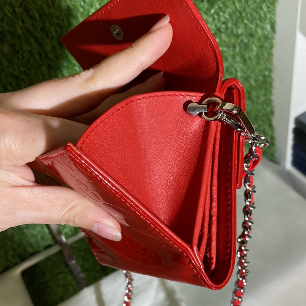 ❤️ Christian Dior Patent Leather Wallet On Chain - Picture 7 of 17